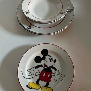 Disney Mickey Mouse Dinnerware Set - White, Red, and Yellow